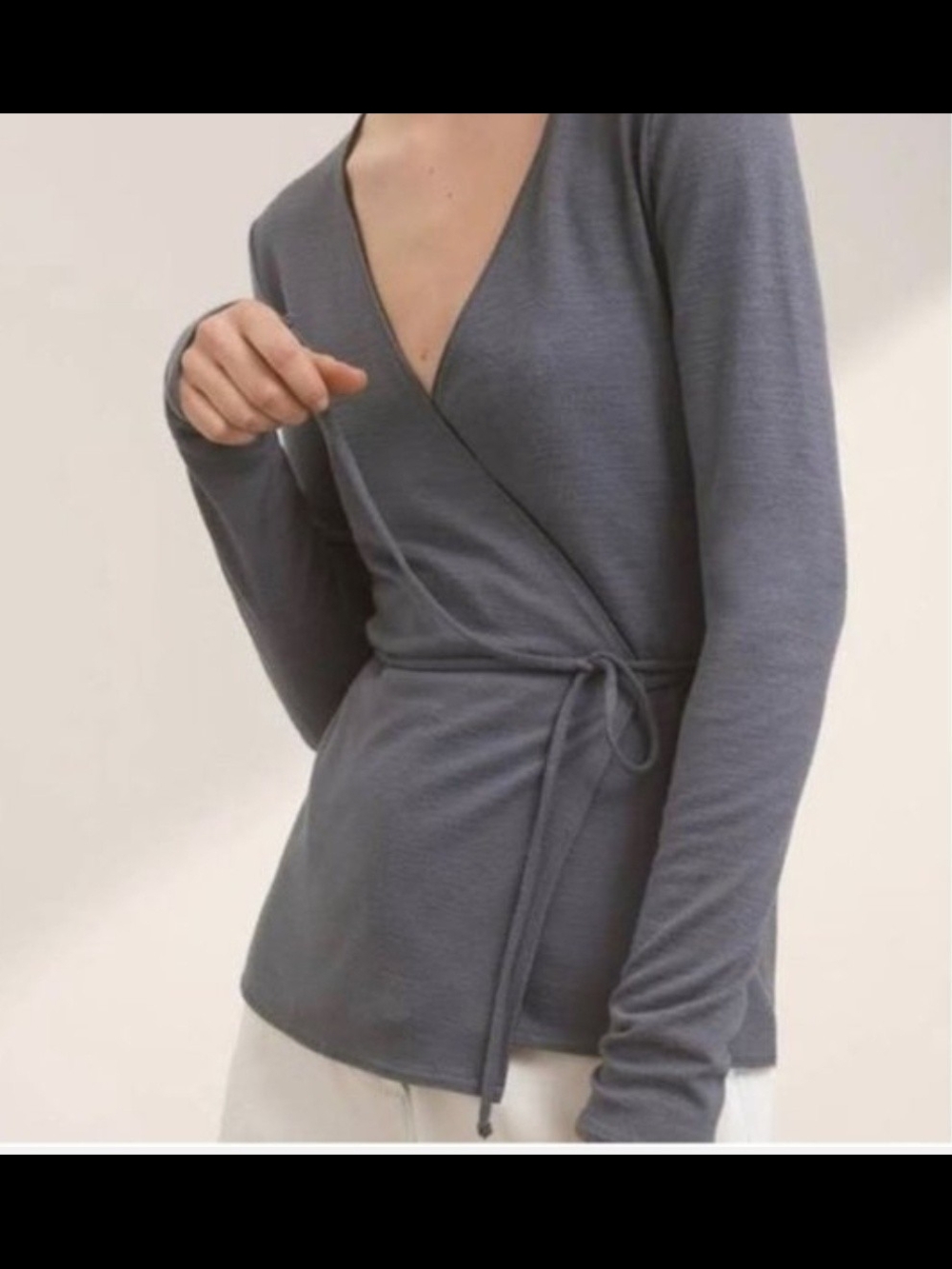 Aritzia Wilfred Free Katsia Wrap Top - Heather Grey Small